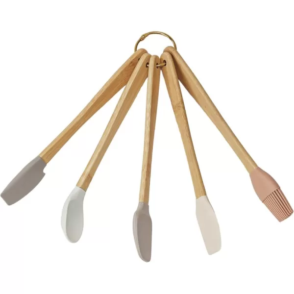 imageCreative CoOp Bamboo and Silicone Spatula Set Multicolor Set of 5Neutrals