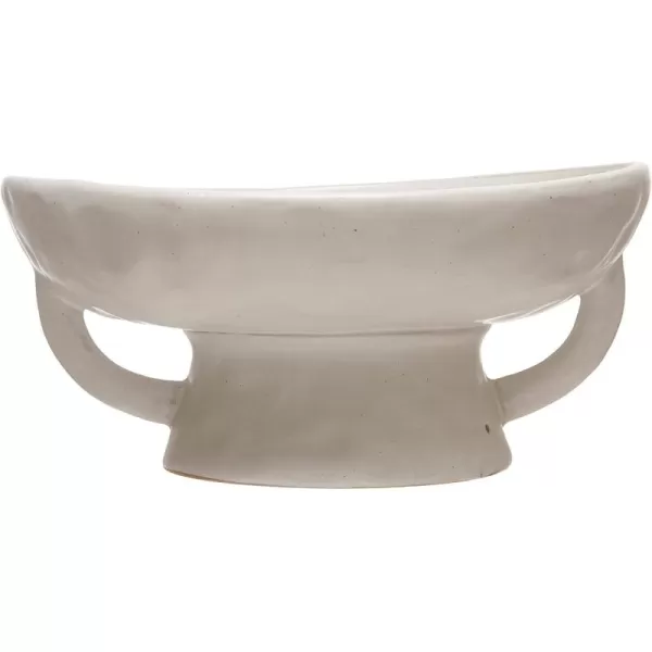 imageCreative CoOp Black Stoneware Bowl with Handle and Base Reactive Glaze 8quot L x 8quot W x 375quot HWhite