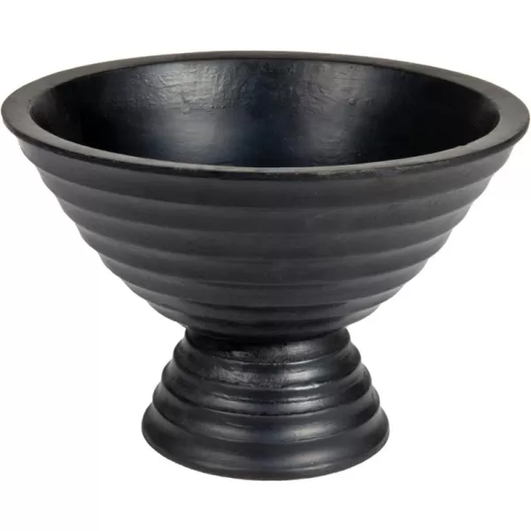 imageCreative CoOp Boho Wood Pedestal Serving Bowl Black FinishBlack
