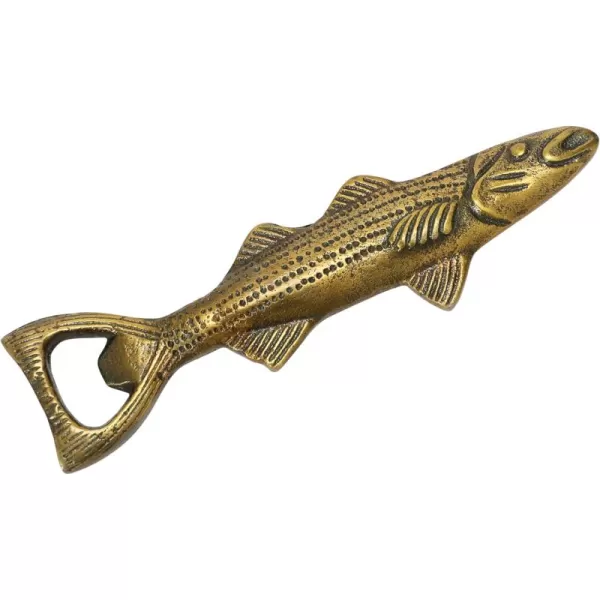 imageCreative CoOp Cast Aluminum Fish Shaped Bottle Opener Antique Gold Finish DiningEntertain GlassBar 7quot L x 2quot W x 1quot H