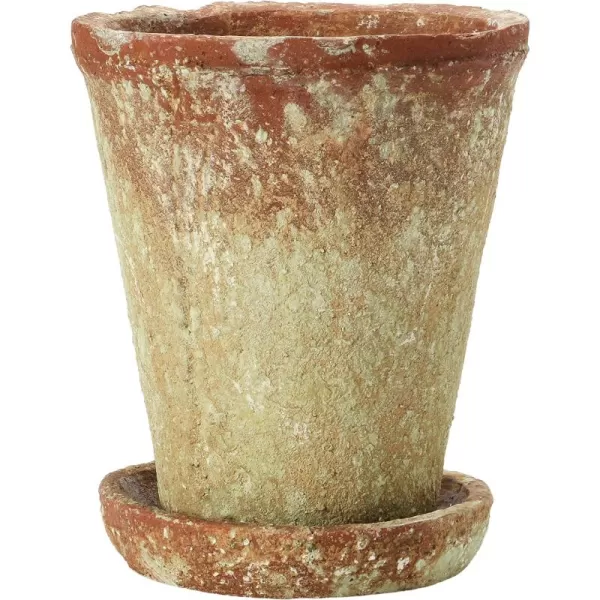 imageCreative CoOp Cement Planter with Saucer Distressed TerraCotta Finish Holds 5quot Pot