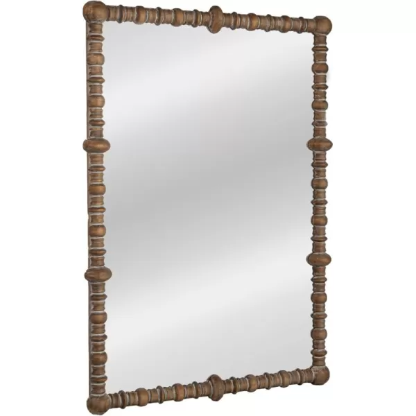 imageCreative CoOp Chic Wood Beaded Dowel Frame Mirror BlackNatural