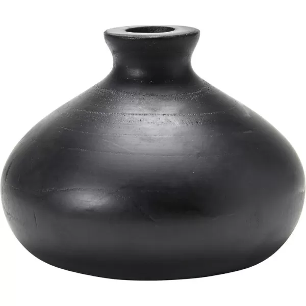 imageCreative CoOp Decorative Paulownia Wood Espresso Finish VaseBlack
