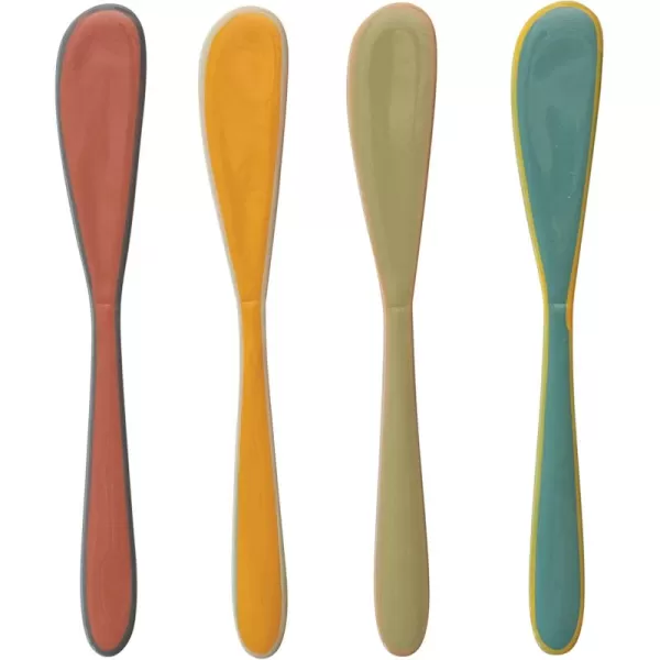 imageCreative CoOp Enameled Stainless Steel Canape Knives with Colored Edge Multicolor Set of 4 Small Multi
