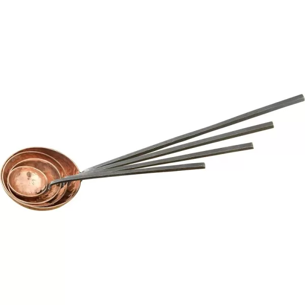 imageCreative CoOp Farmhouse Textured Copper Ladles with Metal Handles Set of 4 Sizes in Drawstring Bag