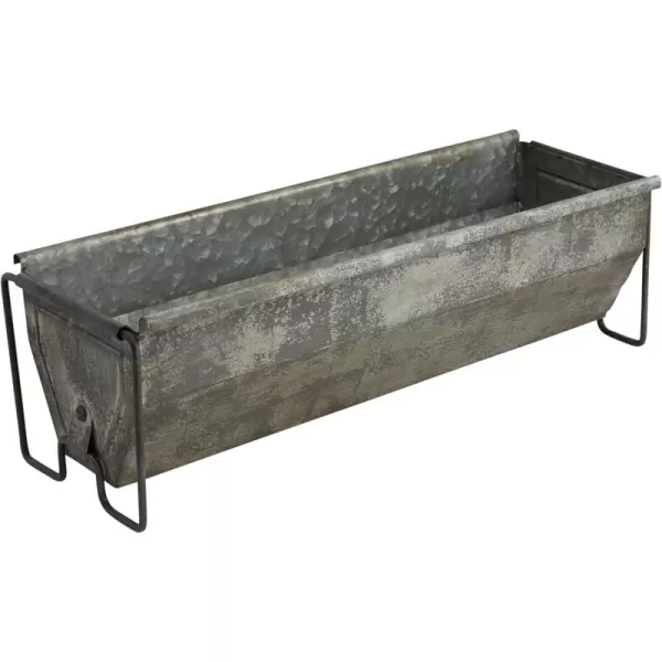 imageCreative CoOp Metal Trough Container with Distressed Zinc Finish