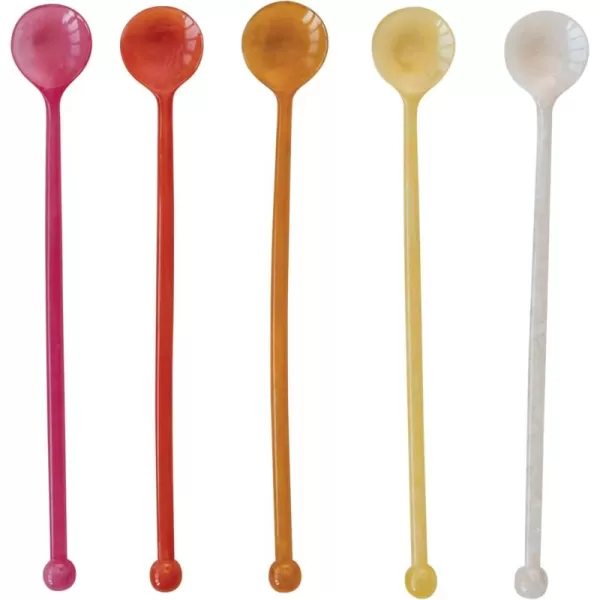 imageCreative CoOp Resin Cocktail Spoon Set Multicolor Set of 5
