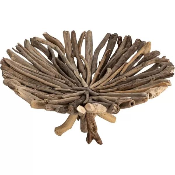 imageCreative CoOp Round Handmade Driftwood Footed Tray Natural
