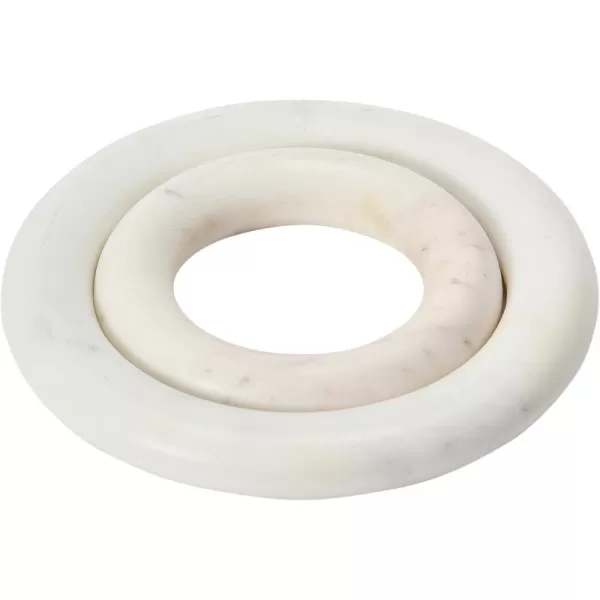 imageCreative CoOp Set of 2 Marble Trivets for Dining Table White
