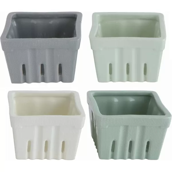 imageCreative CoOp Square Stoneware Set of 4 Colors Berry Bowls L x W x H Multi