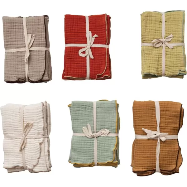 imageCreative CoOp Square Woven Double Cloth Set of 6 Colors Napkin Multi