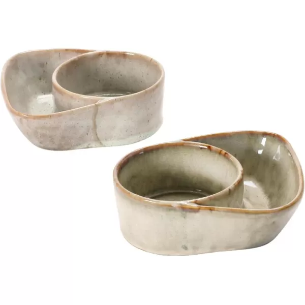 imageCreative CoOp Stoneware Cracker ampamp Soup Bowl Reactive Glaze 2 Colors Each One Will Vary Serveware Multi