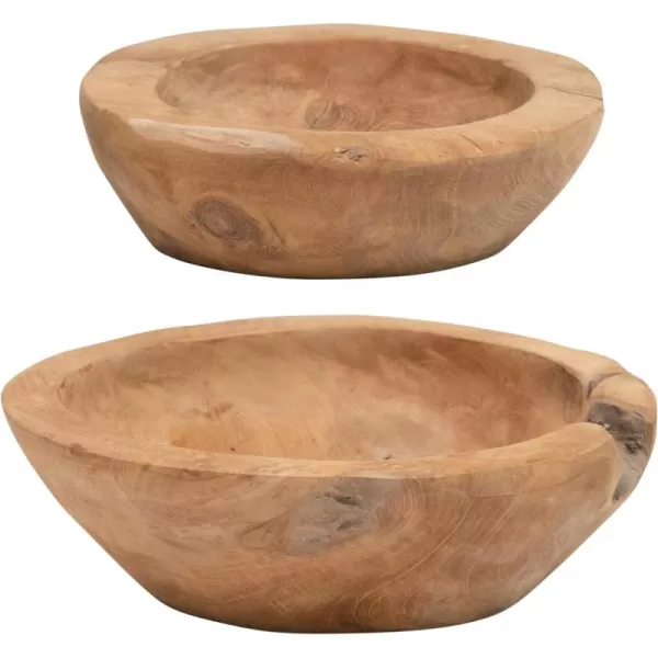 imageCreative CoOp Teakwood Set of 2 Each One Will Vary Bowl Brown 2