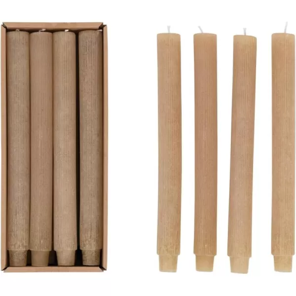 imageCreative CoOp Unscented Pleated Taper Candles in Box Set of 12Linen