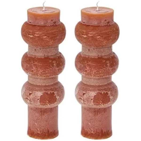 imageCreative CoOp Unscented Totem Taper Candles in Box Set of 2 CappuccinoOrange