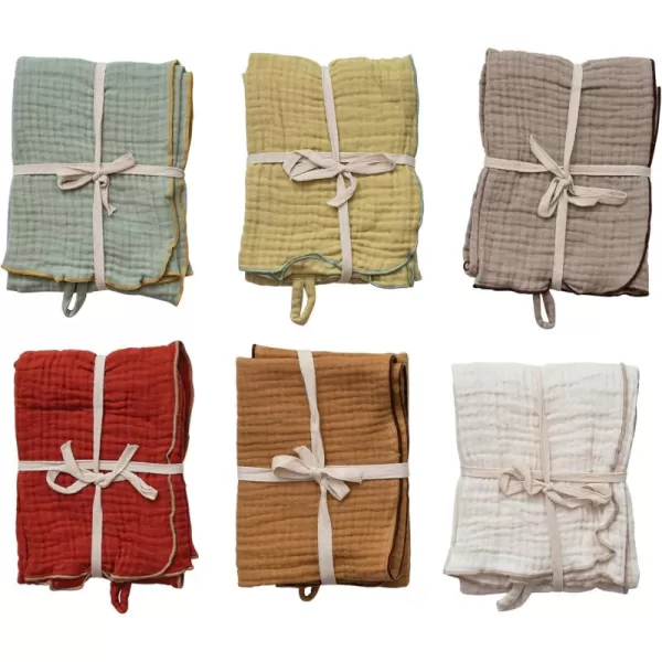 imageCreative CoOp Woven Cotton Double Cloth Set of 6 Colors Tea Towel Multi