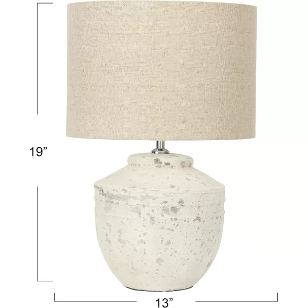 imageCreative CoOp 1925 in Cement Linen Shade Table Lamp Distressed OffWhite