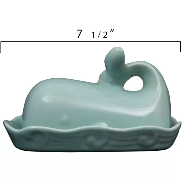 imageCreative CoOp Aqua Blue Whale Shaped Butter DishAqua