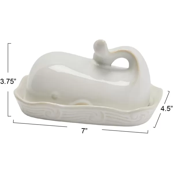 imageCreative CoOp Aqua Blue Whale Shaped Butter DishWhite
