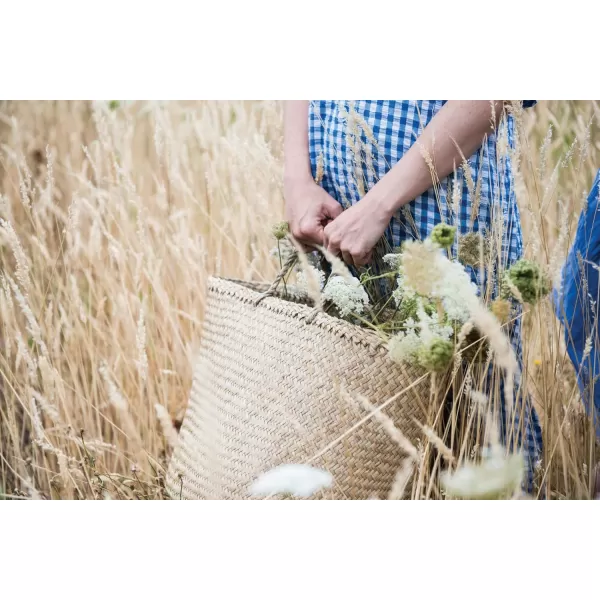 imageCreative CoOp Beige Woven Seagrass Basket with Handles Set of 2 Sizes