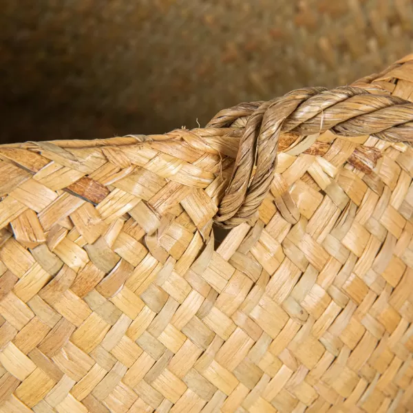 imageCreative CoOp Beige Woven Seagrass Basket with Handles Set of 2 Sizes