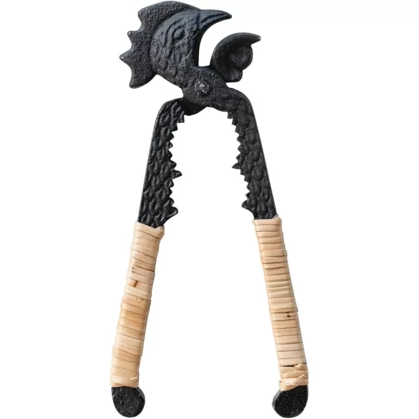imageCreative CoOp Cast Metal Rooster Nutcracker with Bamboo Handles Natural