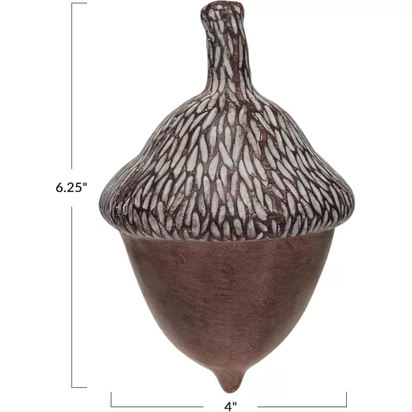 imageCreative CoOp Compact Resin Acorn Decor with Stone Powder Finish Brown