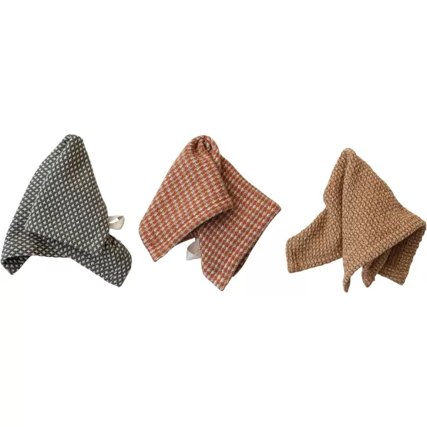 imageCreative CoOp Cotton Dobby Dishcloths Set of 3 Multicolor