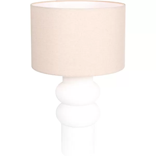 imageCreative CoOp DF6659 Stoneware Table Lamp with Linen Shade White Volcano Finish Lighting Portable 15quot L x 15quot W x 25quot H