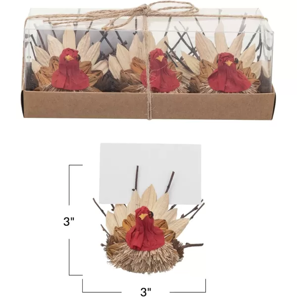 imageCreative CoOp Dried Natural Corn Husk Turkeys with Place CardPhoto Holders Natural and Orange Set of 3