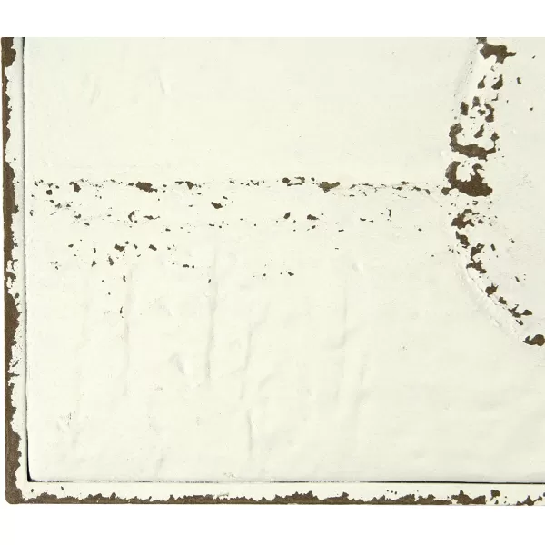 imageCreative CoOp Embossed Metal Wall Art with Flowers in Vase Distressed White