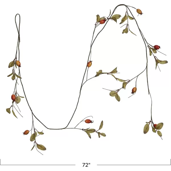 imageCreative CoOp Faux Rose Hip Garland Green and Orange Color