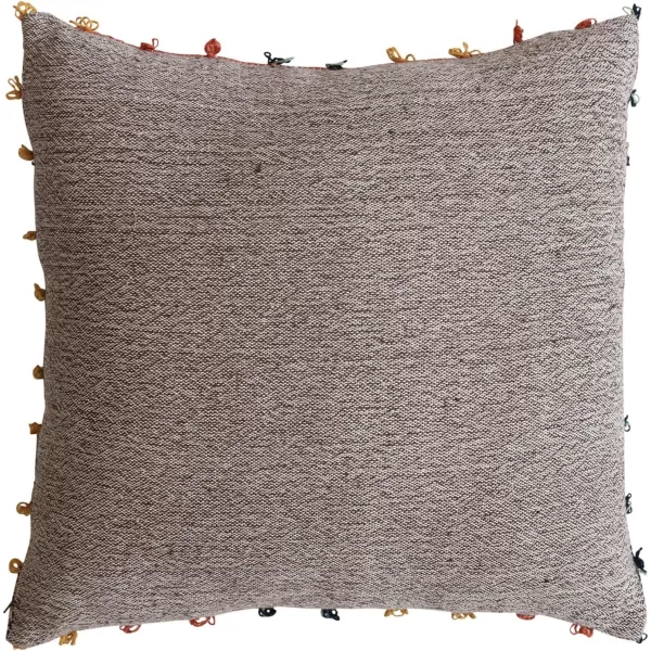 imageCreative CoOp Multicolor Square Woven Cotton Blend Pillow with Knots Plaid