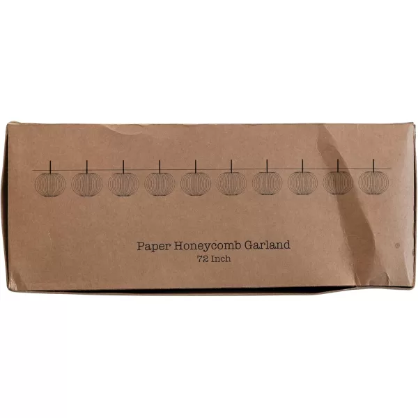 imageCreative CoOp Paper Folding Honeycomb Pumpkin Garland with Twig Stems in Kraft Box Orange Color