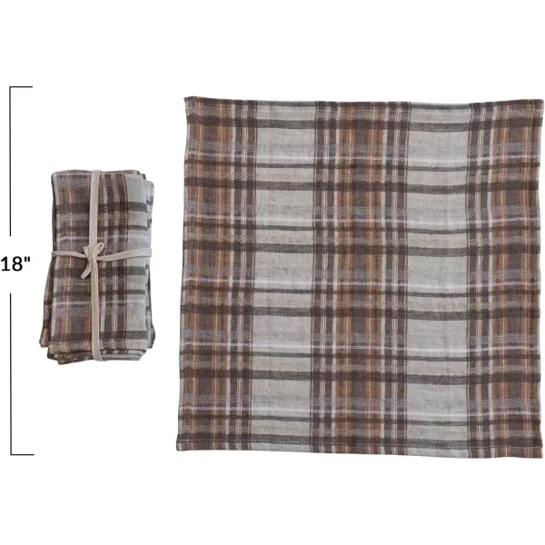 imageCreative CoOp Plaid Woven Linen Napkins Multicolor Set of 4