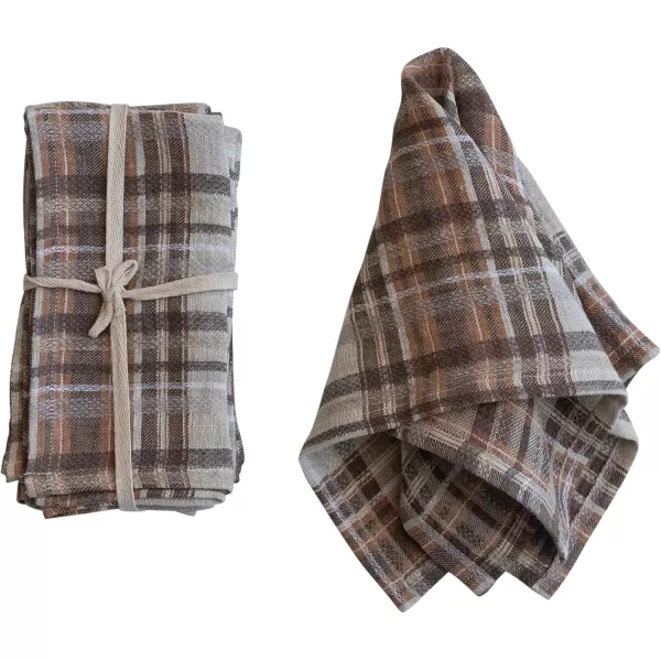 imageCreative CoOp Plaid Woven Linen Napkins Multicolor Set of 4
