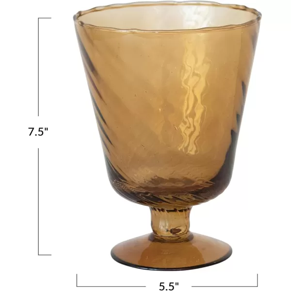 imageCreative CoOp Round Glass Stemmed VaseVotive Holder Brown