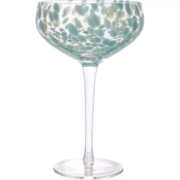imageCreative CoOp Round Stemmed Champagne Coupe Glass Multicolor Set of 4