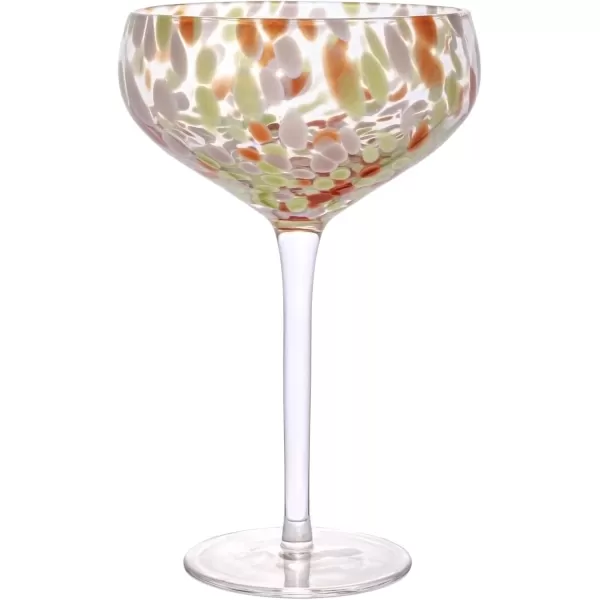 imageCreative CoOp Round Stemmed Champagne Coupe Glass Multicolor Set of 4