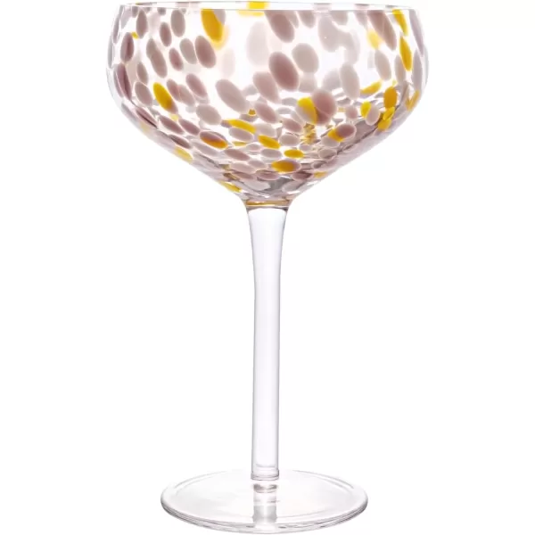 imageCreative CoOp Round Stemmed Champagne Coupe Glass Multicolor Set of 4