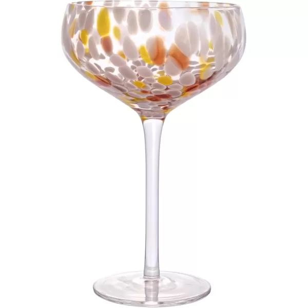imageCreative CoOp Round Stemmed Champagne Coupe Glass Multicolor Set of 4