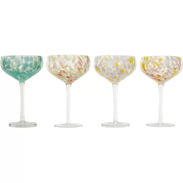 imageCreative CoOp Round Stemmed Champagne Coupe Glass Multicolor Set of 4