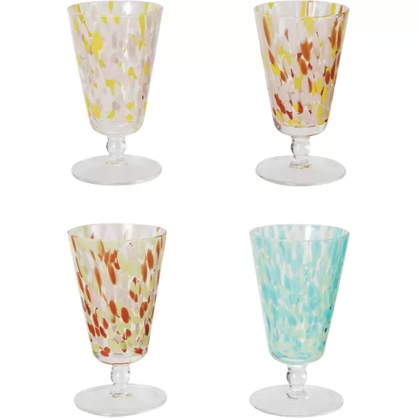 imageCreative CoOp Round Stemmed Glass Drinking Glass Multicolor Set of 4