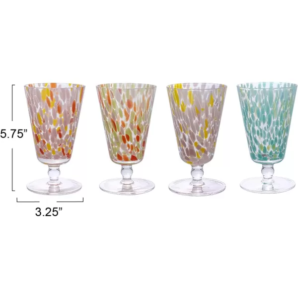 imageCreative CoOp Round Stemmed Glass Drinking Glass Multicolor Set of 4