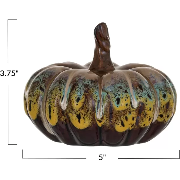 imageCreative CoOp Small Stoneware Pumpkin Decor with Reactive Glaze Multicolor