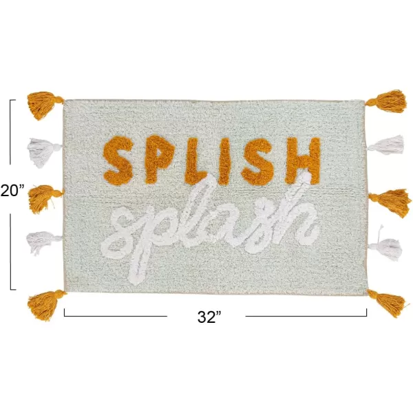 imageCreative CoOp Splish Splash Embroidered Cotton Blend Bath Mat with Tassels