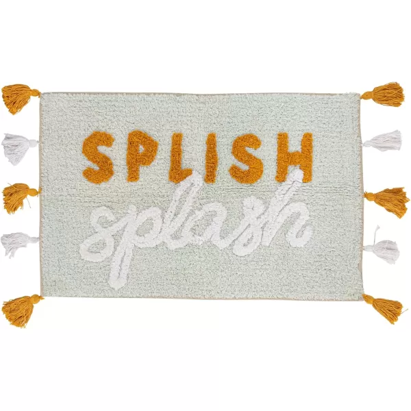 imageCreative CoOp Splish Splash Embroidered Cotton Blend Bath Mat with Tassels