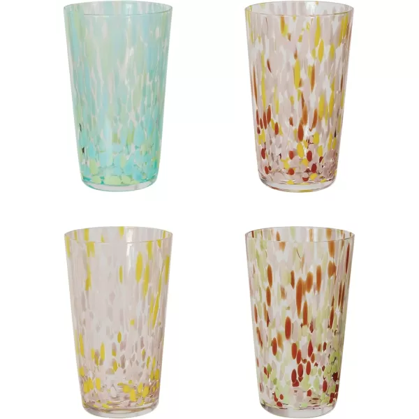 imageCreative CoOp Tall Glass Drinking Glass with Various Styles Multicolor Set of 4