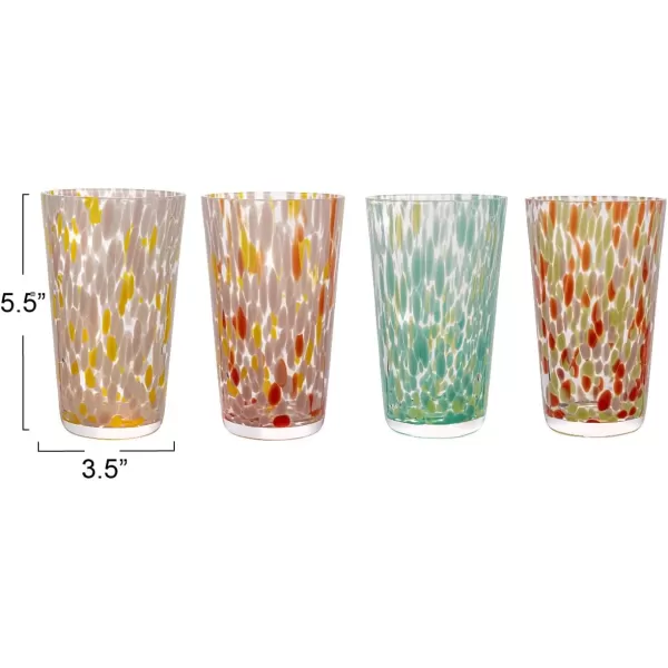 imageCreative CoOp Tall Glass Drinking Glass with Various Styles Multicolor Set of 4