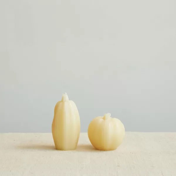 imageCreative CoOp Tall Unscented Squash Shaped Candle OrangeCream